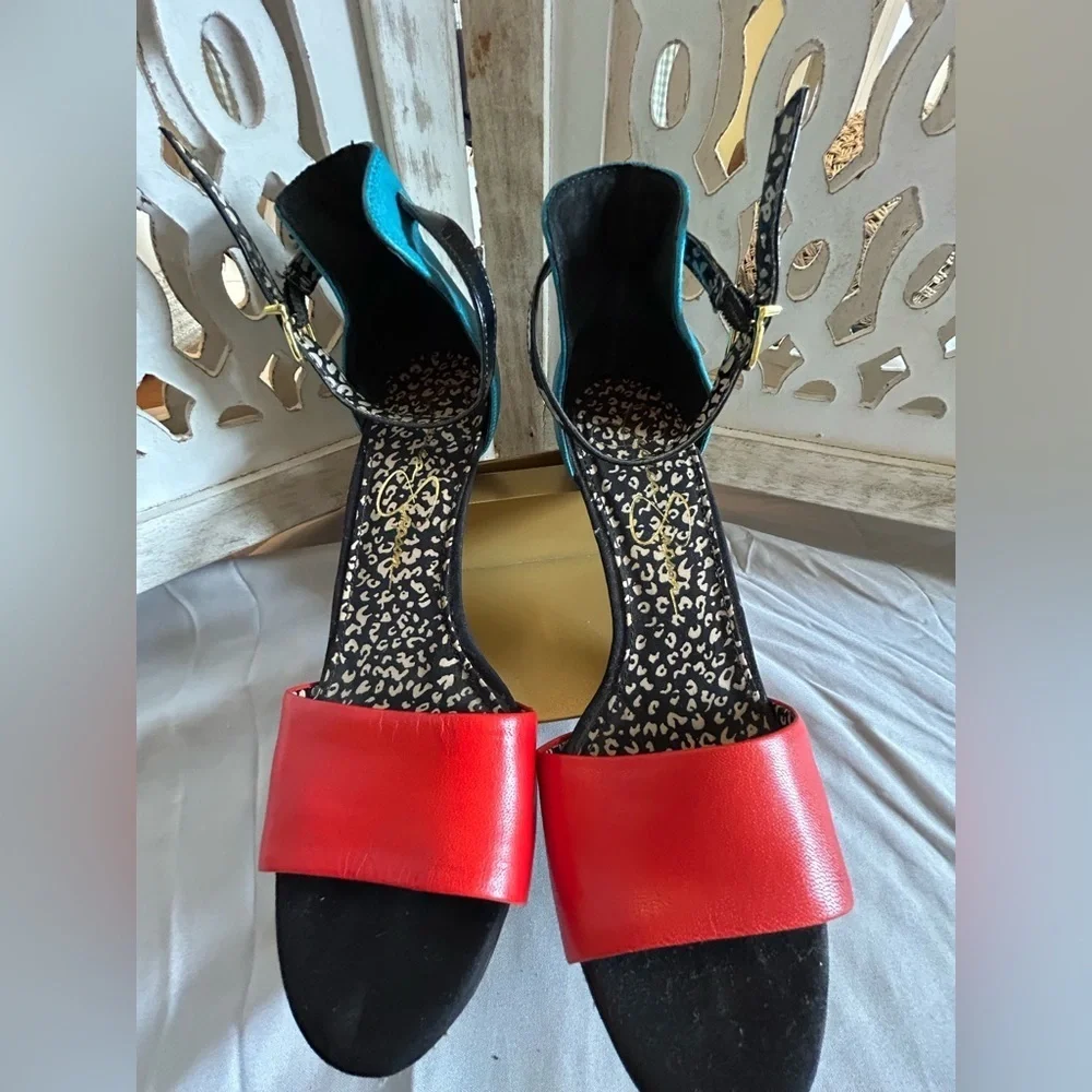 Jessica Simpson Red and Blue Heels